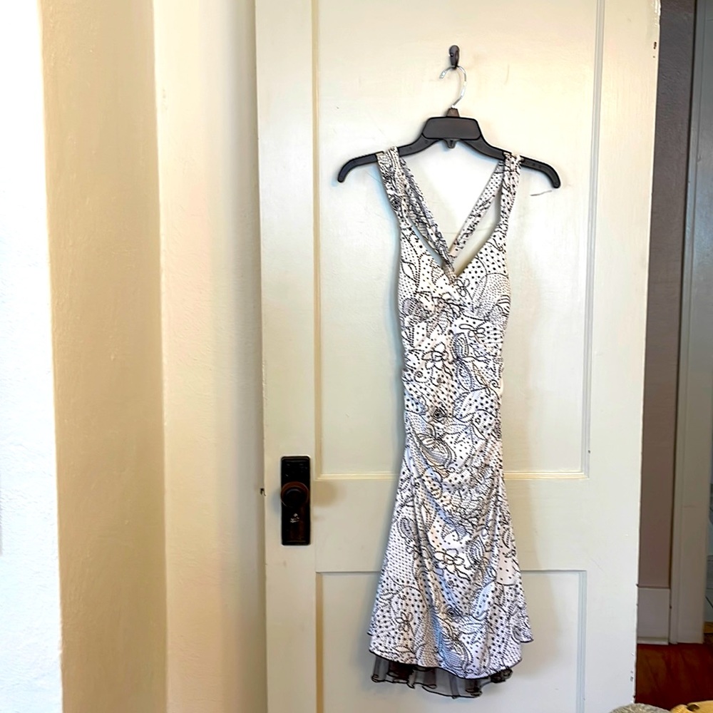 Beautiful wedding guest dress/Sundress with Ruching and open back details